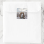 Sticker Carré Basset Hound (Sac)