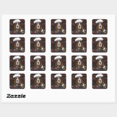 STICKER CARRÉ BASSET HOUND (Feuille)