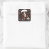 STICKER CARRÉ BASSET HOUND (Sac)