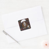 STICKER CARRÉ BASSET HOUND (Enveloppe)