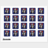 Sticker Carré Basset Hound (Feuille)