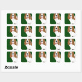 Sticker Carré Basset Hound (Feuille)