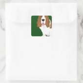 Sticker Carré Basset Hound (Sac)