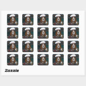 STICKER CARRÉ BASSET HOUND (Feuille)