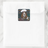 STICKER CARRÉ BASSET HOUND (Sac)