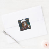 STICKER CARRÉ BASSET HOUND (Enveloppe)