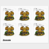 Sticker Carré Bat d'Halloween mignonne (Feuille)
