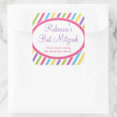 Sticker Carré Bat mitzvah Candy Stripes (Sac)