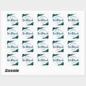 Sticker Carré Bat Mitzvah Moderne Turquoise Or Agate Script (Feuille)