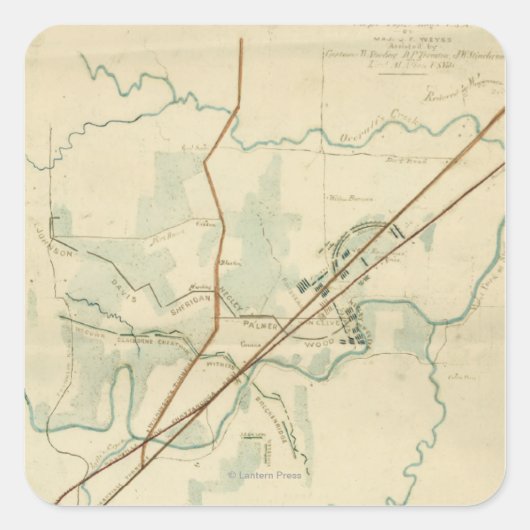 Sticker Carré Bataille de Stones River - Guerre civile Panoramiq (Devant)