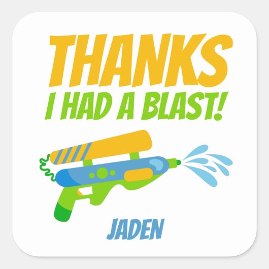 Sticker Carré Bataille d'eau Bataille Pool Party Enfants été Ann (Devant)