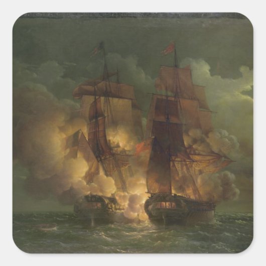 Sticker Carré Bataille entre la frégate française 'Arethuse' (Devant)