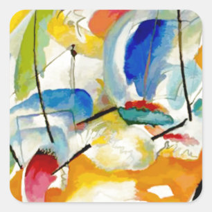 Sticker Carré Bataille maritime de Kandinsky 1913