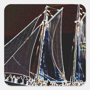 Sticker Carré Bateau à voile - Photographie abstraite