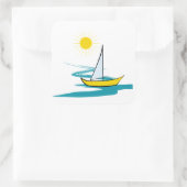 Sticker Carré Bateau à voilier simple (Sac)