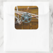 Sticker Carré Bateau antique en bois (Sac)