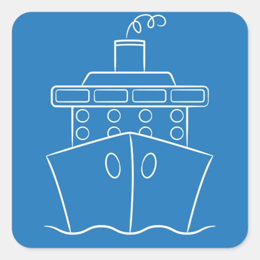 Sticker Carré Bateau de croisière (Devant)