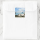 Sticker Carré Bateau de croisière à CocoCay (Sac)