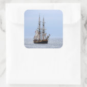 Sticker Carré Bateau de pêche nautique Ciel bleu (Sac)