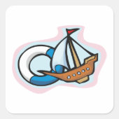 Sticker Carré Bateau en train de couler (Devant)
