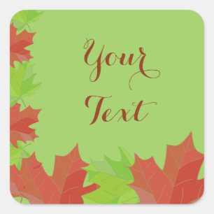 Sticker Carré Bateau Green Fall Leaves