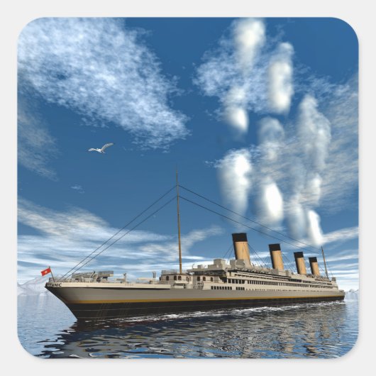 Sticker Carré Bateau Titanic (Devant)