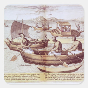 Sticker Carré Bateaux à Goa