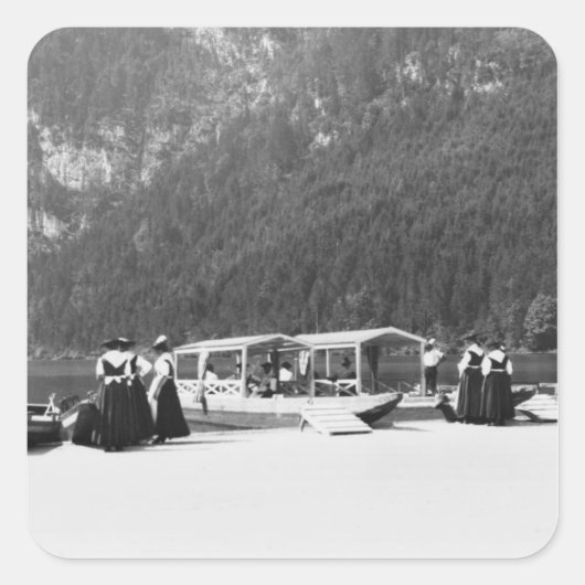 Sticker Carré Bateaux à Konigssee, vers 1910 (Devant)