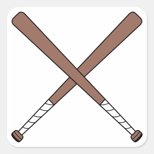 Sticker Carré Bateaux de baseball traversés (Devant)