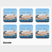 Sticker Carré Bateaux de pêche bleu à Essaouira - Maroc (Feuille)