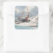 Sticker Carré Bateaux de pêche, Key West (Sac)