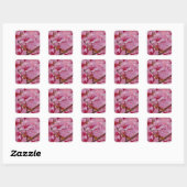 Sticker Carré Bathed in Pink Japanese Cherry (Feuille)
