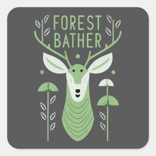 Sticker Carré Bather Deer (Devant)