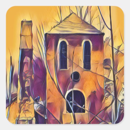 STICKER CARRÉ BÂTIMENT D'ANGLETERRE VICTORIENNE (Devant)