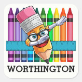 Sticker Carré BÂTIMENT D'Articles D'Art (Devant)