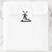 Sticker Carré Bâtiment de moulin à vent (Sac)