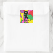 STICKER CARRÉ BÂTIMENTS DE DESSIN FUNNY NINJA (Sac)