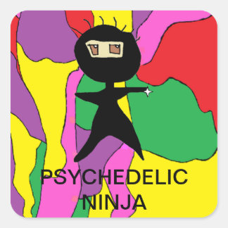 STICKER CARRÉ BÂTIMENTS DE DESSIN FUNNY NINJA