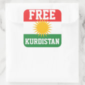 STICKER CARRÉ BÂTIMENTS GRATUITS DU DRAPEAU KURDISTAN (Sac)