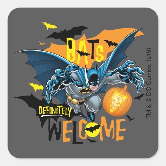 Sticker Carré Batman | Logo inspiré d'Halloween (Devant)