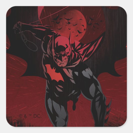 Sticker Carré Batman Saut Cramoisi (Devant)