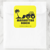 Sticker Carré Bâton de plage de construction (Sac)