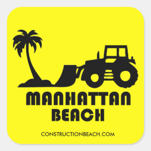 Sticker Carré Bâton de plage de construction