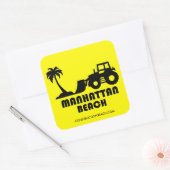 Sticker Carré Bâton de plage de construction (Enveloppe)