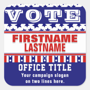 Sticker Carré Bâton rond classique Modèle de campagne personnali