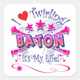 Sticker Carré Baton Twirlers