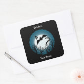 Sticker Carré Bats and Trees Against the Moon Bookplate (Enveloppe)