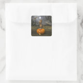Sticker Carré Bats battables Halloween Orange Chat (Sac)