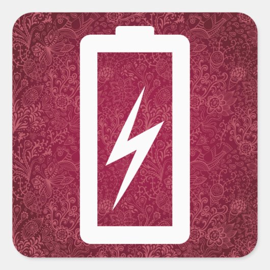 Sticker Carré Batteries éco minimes (Devant)