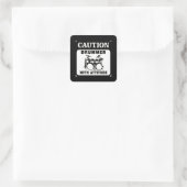 Sticker Carré Batteur avec attitude (Sac)